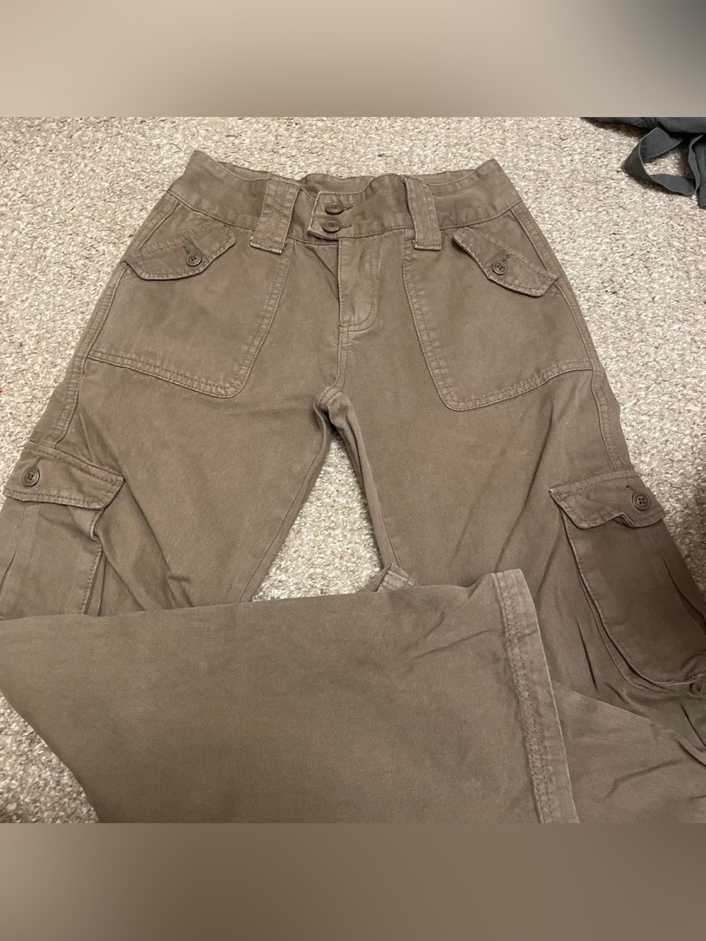 Brandy Melville Olive-Brown Cargo Trousers